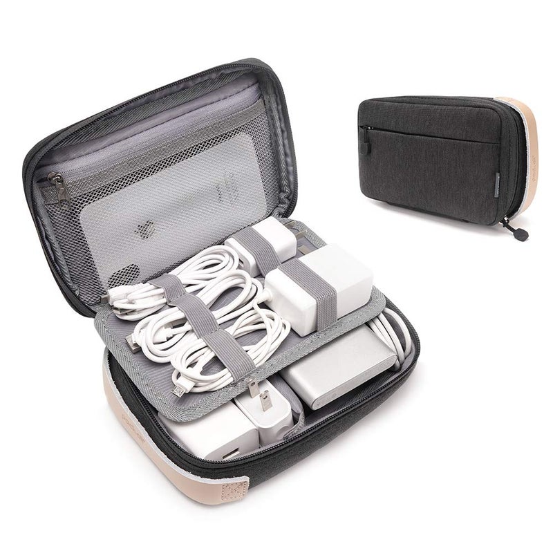 pack all Electronic Organizer, Cable Organizer Bag, Cord Travel Organizer for Cables, Chargers, Phones, USB cords, SD Cards (Black) - Image 1